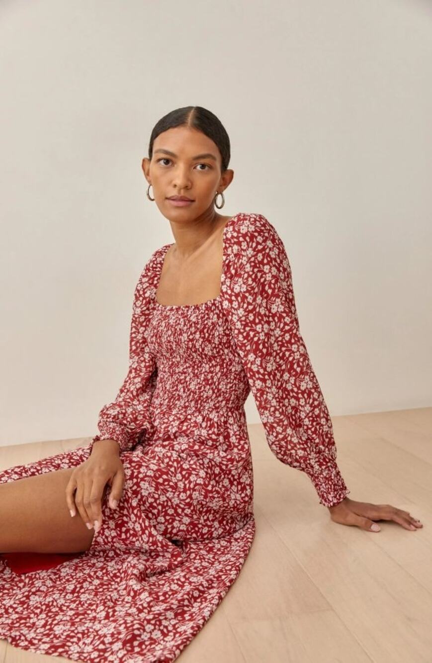 REFORMATION cello floral print dress L